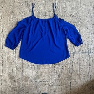 Blue Women's Cold Shoulder Top